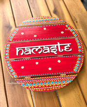 Load image into Gallery viewer, Namaste Handpainted Dot work Red multicolor Wall Hanging
