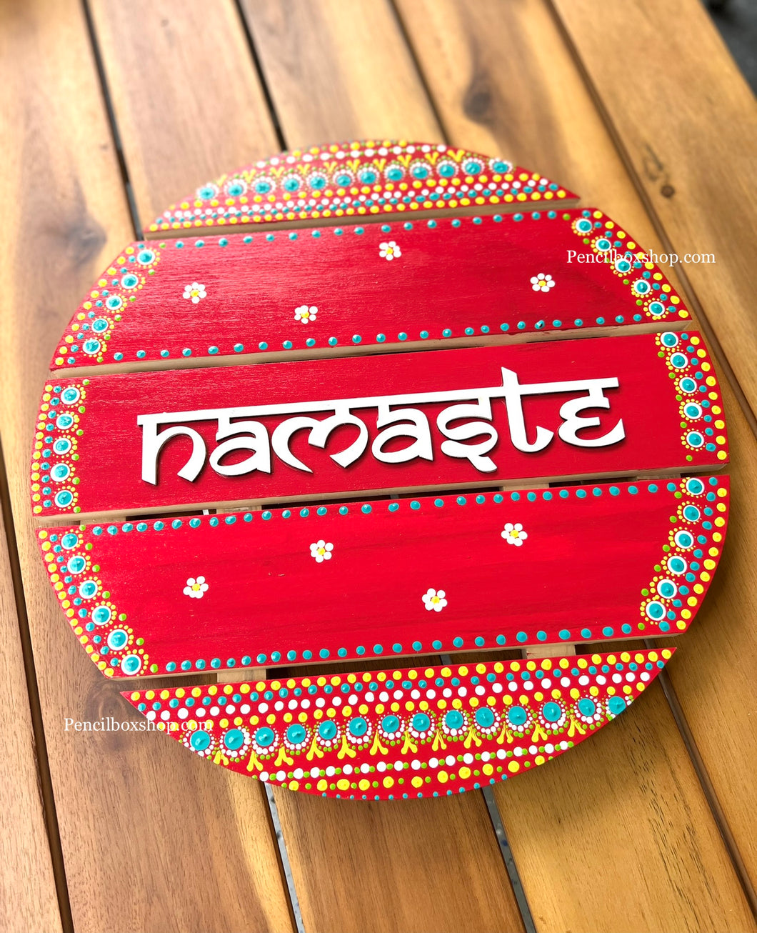 Namaste Handpainted Dot work Red multicolor Wall Hanging