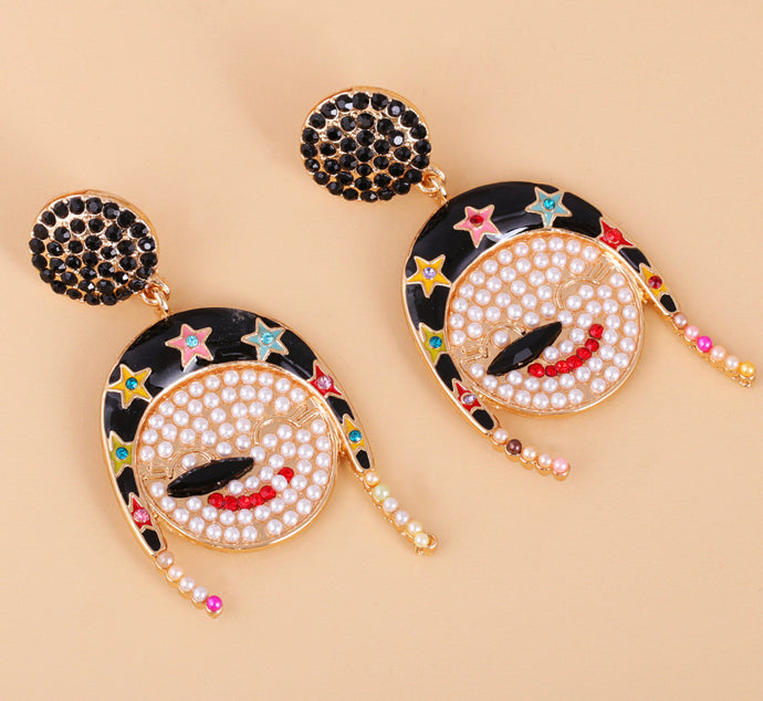 Women lady Multicolor  Crystal earrings IDW