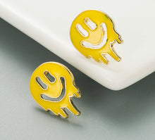 Load image into Gallery viewer, Dripping oil Smiley Face Stud Earrings for women,western Earrings IDW
