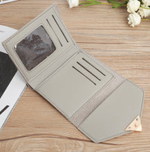 Load image into Gallery viewer, Pocket size heart buckle wallet three fold wallet
