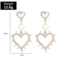 Load image into Gallery viewer, Heart White pearl Dangling Earrings IDW
