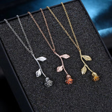 Load image into Gallery viewer, Rose Simple sleek Love Chain Necklace IDW
