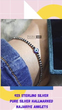 Load image into Gallery viewer, 92.5 Pure Silver Anklet/Bracelet Evil eye for protection bracelet anklet
