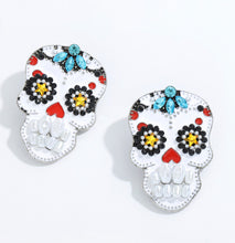 Load image into Gallery viewer, Halloween Skull Rhinestone Crystal Stud earrings
