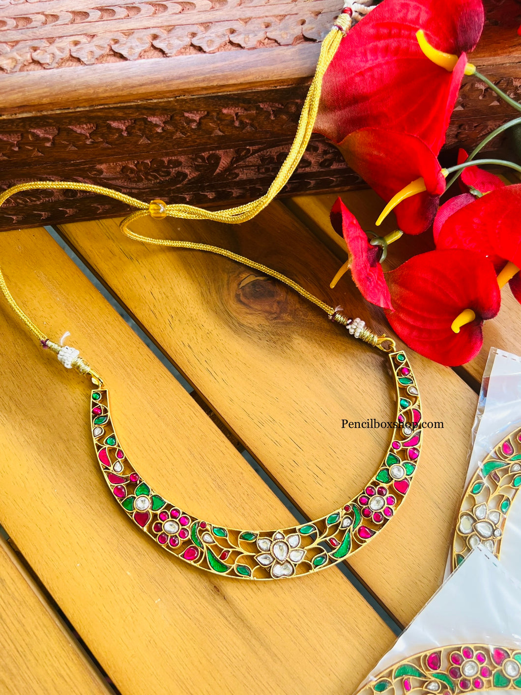 Real Jadau Work Multicolor Necklace