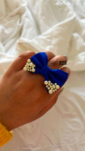Load image into Gallery viewer, Handmade Bow Blue pearl Ring
