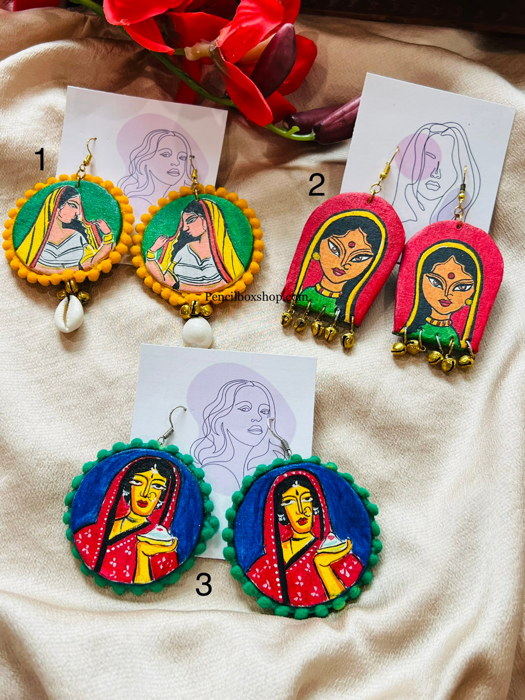 Rajasthani Series Handmade handpainted Statement Girly Statement Earrings
