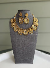 Load image into Gallery viewer, Multicolor Kemp Stone Lakshmi Statements Necklace set
