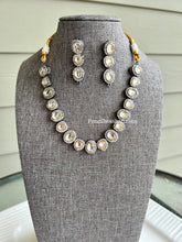 Load image into Gallery viewer, Harnaaz Kaur Series Miss Universe Kundan Rodium polish Victorian glass beads necklace set
