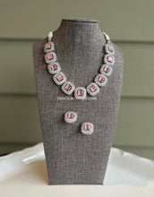 Load image into Gallery viewer, American Diamond Cz Stone Silver Necklace set

