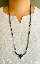 Load image into Gallery viewer, German silver Double chain Black beads Mangalsutra Necklace
