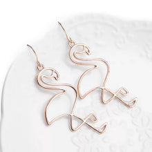Load image into Gallery viewer, Abstract Flamingo Golden Funky quirky Earrings IDW
