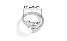 Load image into Gallery viewer, Dolphin Round Simple open ring for women IDW
