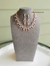 Load image into Gallery viewer, American diamond Golden White cz  Necklace set
