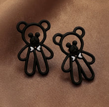 Load image into Gallery viewer, Teddy Bear Velvet Cute Stud Earrings for women  IDW

