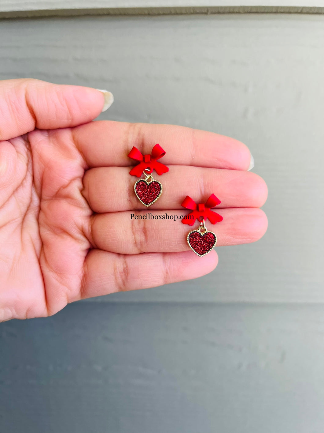 Red  Valentine Heart Stud Earrings IDW 925 Sterling silver post