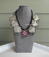 Load image into Gallery viewer, German silver Brass Motifs Ghungroo Thread Simple Necklaces
