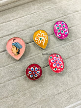 Load image into Gallery viewer, German Silver handpainted Adjustable Ring
