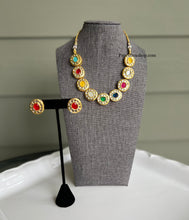 Load image into Gallery viewer, Multicolor Kundan Back side Meenakari Designer Necklace set
