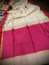 Load image into Gallery viewer, Pink beige Silk Handloom weaving Zari border pink light brown Saree
