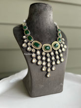 Load image into Gallery viewer, Green Drops hanging Grand Statement Drops Necklace

