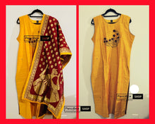 Load image into Gallery viewer, Silk Yellow 3 pieces suit with banarasi dupatta
