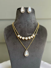 Load image into Gallery viewer, 22 carat Gold plated moissanite Stone Layered Stone Necklace set
