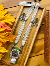 Load image into Gallery viewer, Fusion German Silver Long Lion Multicolor necklace set
