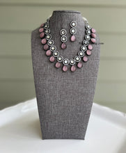 Load image into Gallery viewer, Harnaaz Kaur Series Miss Universe Kundan Rodium polish Victorian glass beads necklace set
