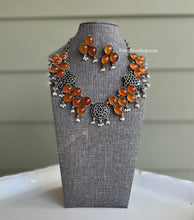 Load image into Gallery viewer, German silver Statement Fish Glass Stone premium Necklace set
