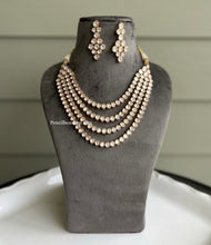Load image into Gallery viewer, Tayani Four Layered Premium Statement 22k gold plated Necklace set
