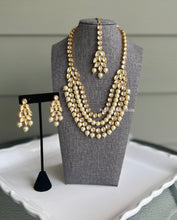 Load image into Gallery viewer, Premium quality Kundan pearl Layered Back side Meenakari Necklace set with maangtikka
