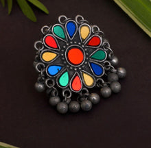 Load image into Gallery viewer, Ghunghroo Mirror Afghani Adjustable Ring

