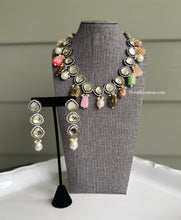 Load image into Gallery viewer, Statement Maharani Natural Stone tanjore Beads Kundan Necklace set
