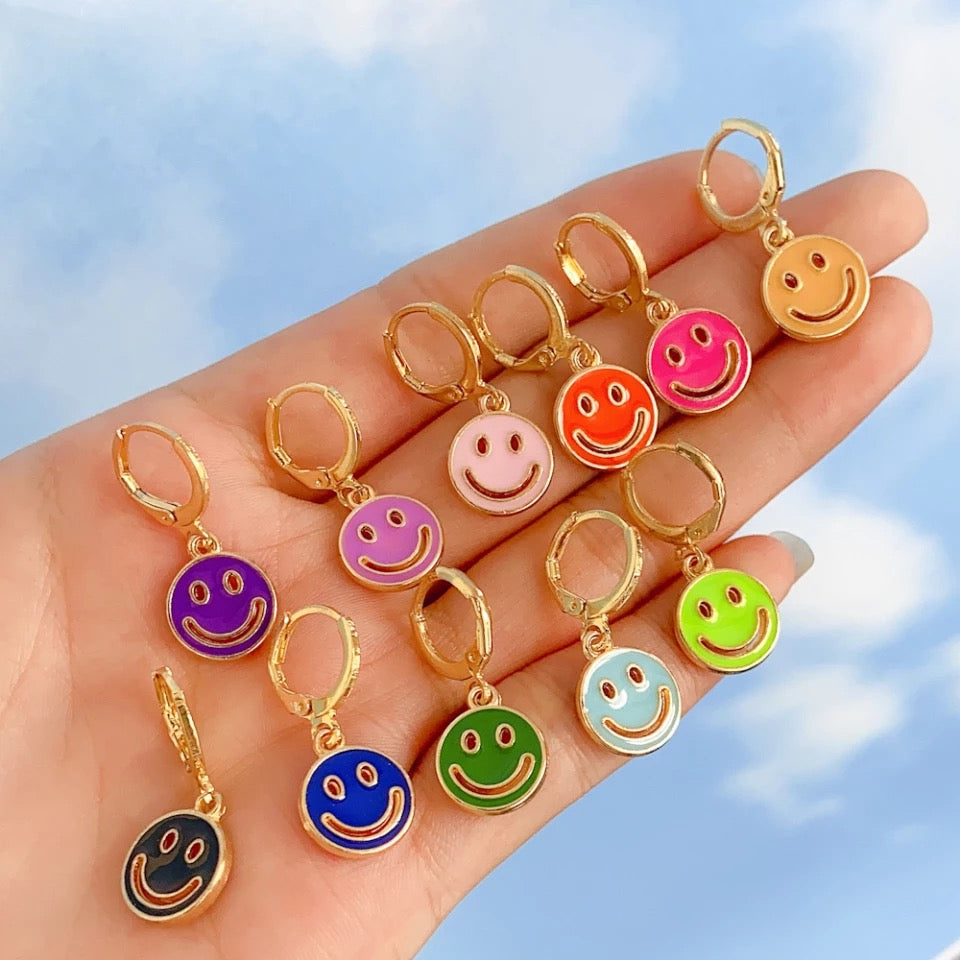 Smiley face cute little Earrings IDW women jewelry