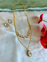 Load image into Gallery viewer, 22 carat Gold plated moissanite Stone Layered Stone Necklace set
