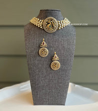 Load image into Gallery viewer, Peacock Pearl Beads Multicolor Kemp stone Choker  Necklace set
