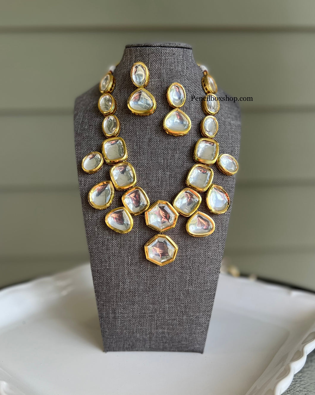 Premium Quality Heavy Designer Kundan Necklace set with Back side Meenakari