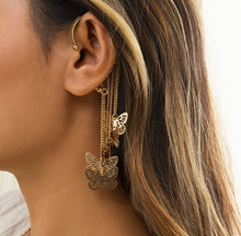 Load image into Gallery viewer, Butterfly Trendy Ear cuff Hanging Butterflies IDW
