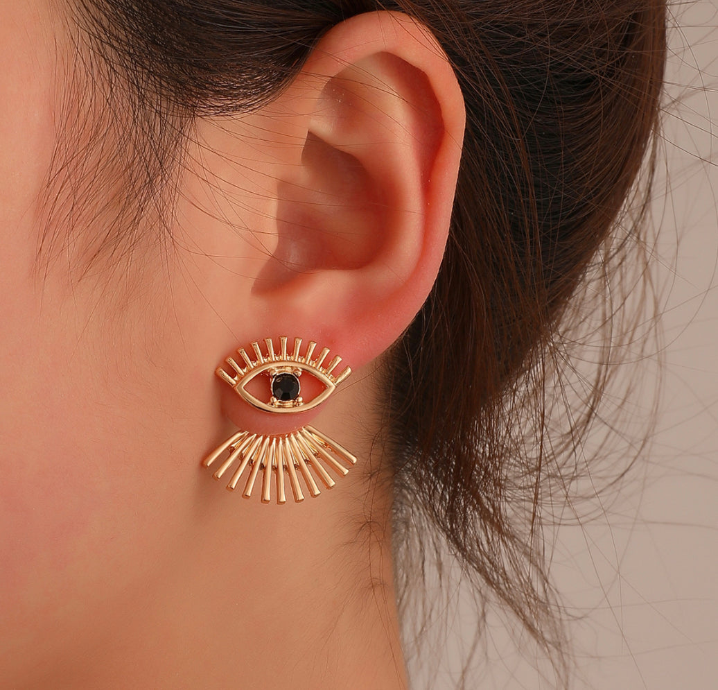 Golden Evil eye Small Stud earrings IDW