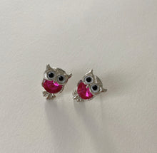 Load image into Gallery viewer, Owl Super cute small Crystal Stud Earrings IDW
