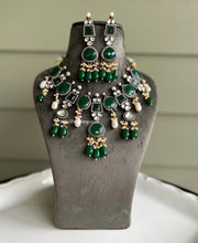 Load image into Gallery viewer, Kundan Grand Statement Drops Necklace set
