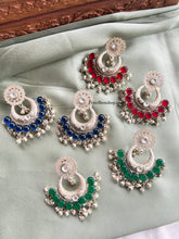 Load image into Gallery viewer, 92.5 Silver coated Chandbali Ghunghroo Earrings
