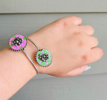 Load image into Gallery viewer, Amarpali Enamel Paint Pink green Adjustable Statement Kada
