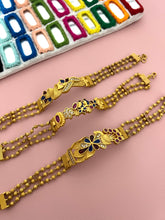Load image into Gallery viewer, Golden Matte Finish Multicolor Bracelets for women
