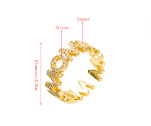 Load image into Gallery viewer, Mom Copper Golden Rhinestone Adjustable Ring IDW
