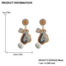Load image into Gallery viewer, Cute Beaded Bunny Rabbit Fur Earrings IDW
