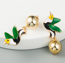 Load image into Gallery viewer, Bird metal flying pigeon Gold Plated Earrings women accessories IDW
