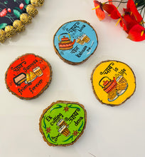 Load image into Gallery viewer, Set of 4 chai Tea handpainted Coasters Home Decor
